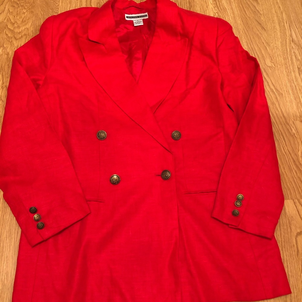 Linen Red Blazer